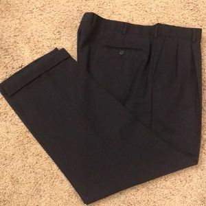 Brooks Brothers dress pants darkest blue almost looks black. 100% worsted wool